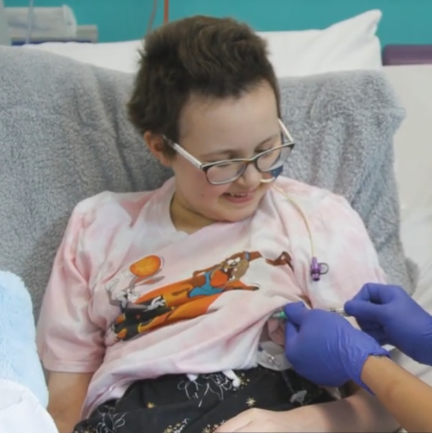 Alyssa in hospital receiving treatment