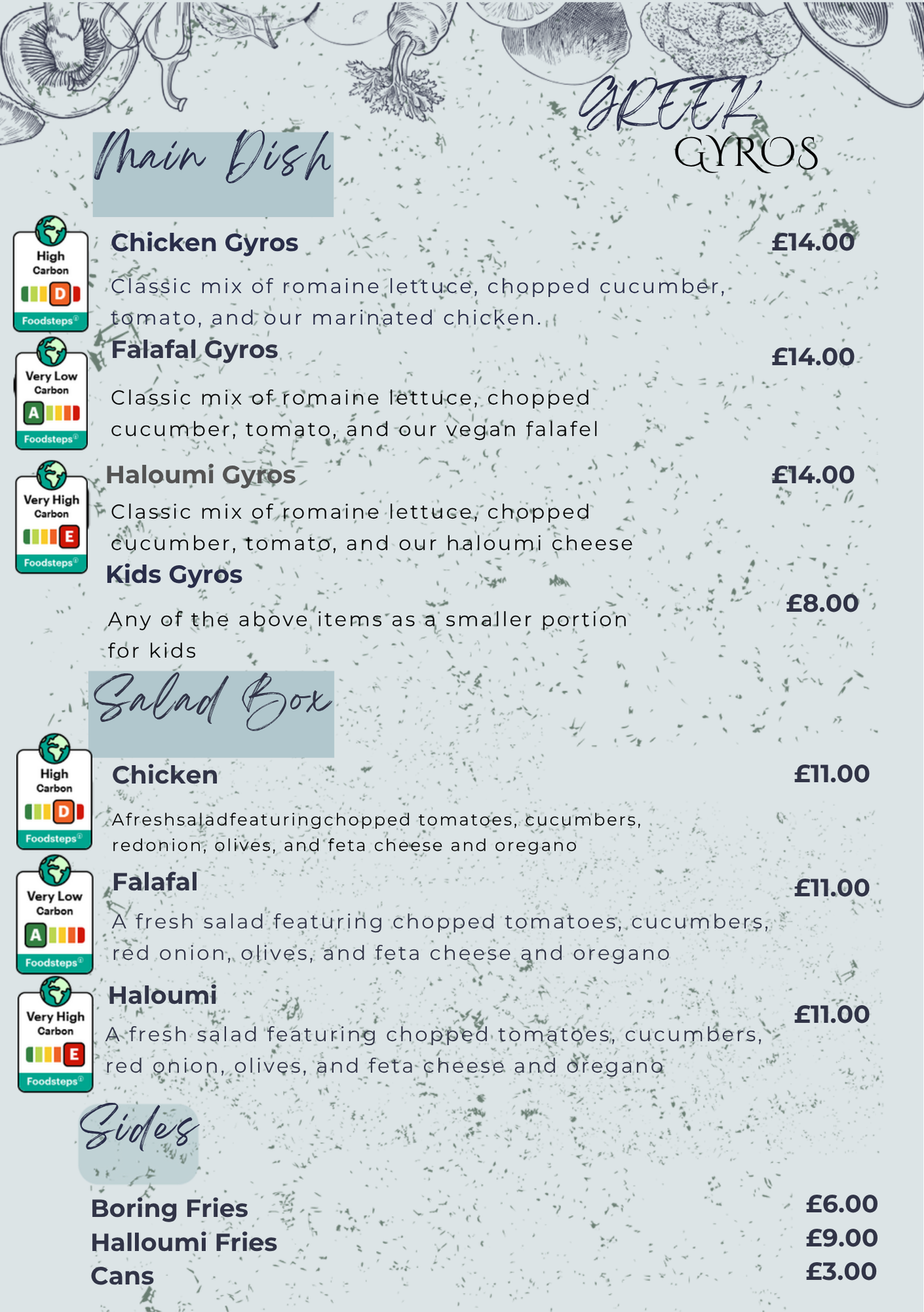 Get Your Greek On lunch menu Get Your Greek On lunch menu
